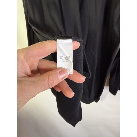 New J.Jill Cotton Lightweight Tunic Sweater Black - Picture 7 of 7